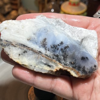 Natural Dendritic chalcedony with white jasper from Brazil - weight 133 Grams