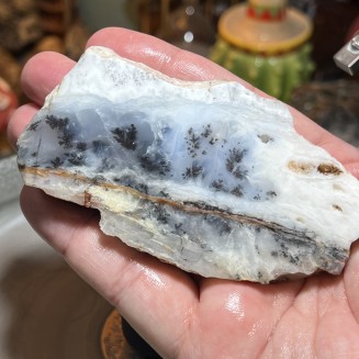 Natural Dendritic chalcedony with white jasper from Brazil - weight 133 Grams
