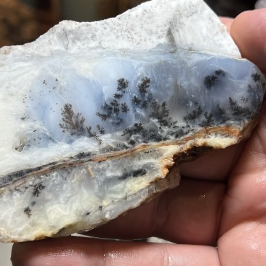 Natural Dendritic chalcedony with white jasper from Brazil - weight 133 Grams