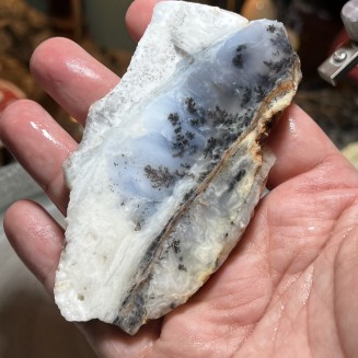 Natural Dendritic chalcedony with white jasper from Brazil - weight 133 Grams