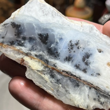 Natural Dendritic chalcedony with white jasper from Brazil - weight 133 Grams