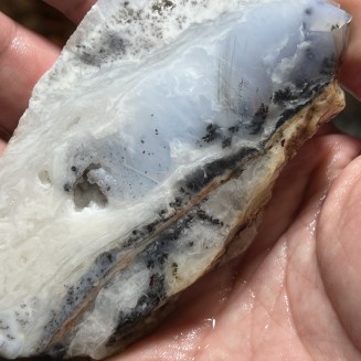 Natural Dendritic chalcedony with white jasper from Brazil - weight 147 Grams