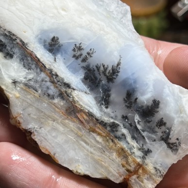 Natural Dendritic chalcedony with white jasper from Brazil - weight 29 Grams