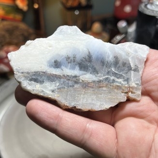 Natural Dendritic chalcedony with white jasper from Brazil - weight 117 Grams