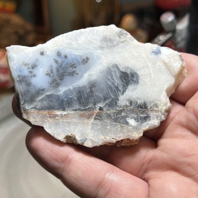Natural Dendritic chalcedony with white jasper from Brazil - weight 90 Grams