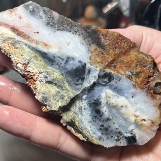 Natural Dendritic chalcedony with white jasper from Brazil - weight 257 Grams