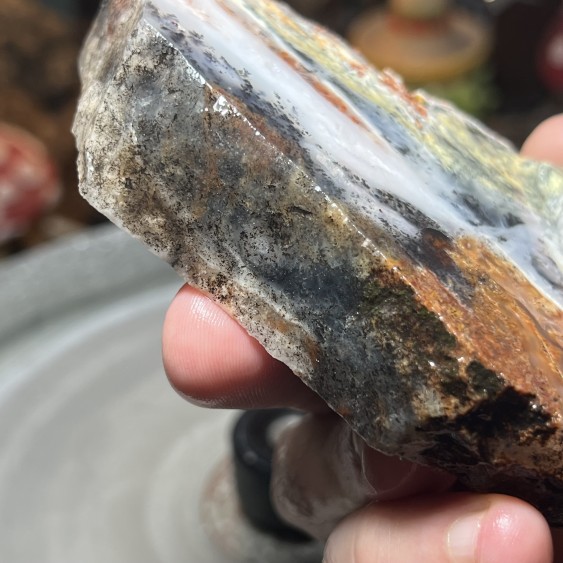 Natural Dendritic chalcedony with white jasper from Brazil - weight 268 Grams