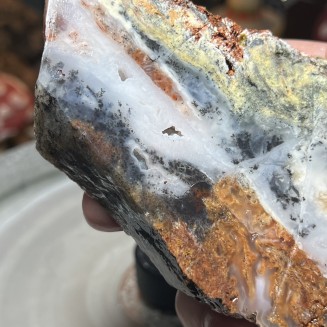 Natural Dendritic chalcedony with white jasper from Brazil - weight 268 Grams