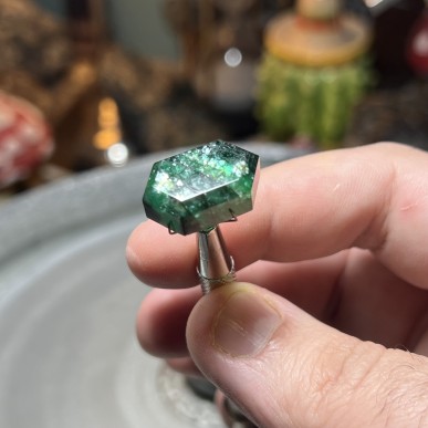 Brazilian Galaxy side from Cat’s eye Emerald rare piece great quality natural no oil no treatments - weight 19.10 ct