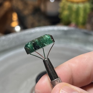 Brazilian Galaxy side from Cat’s eye Emerald rare piece great quality natural no oil no treatments - weight 19.10 ct