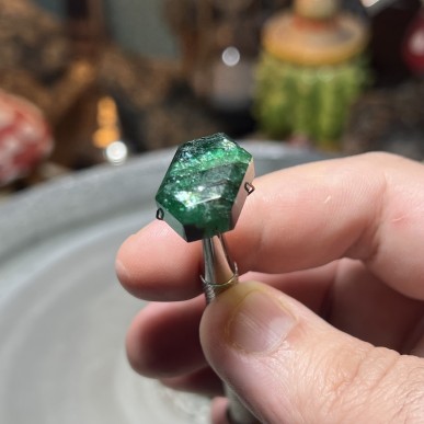 Brazilian Galaxy side from Cat’s eye Emerald rare piece great quality natural no oil no treatments - weight 19.10 ct