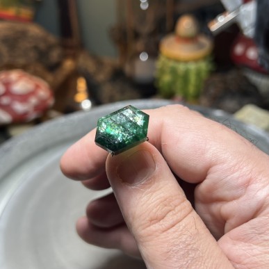 Brazilian Galaxy side from Cat’s eye Emerald rare piece great quality natural no oil no treatments - weight 19.10 ct